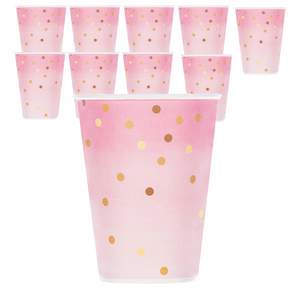블린 핑크 마블 도트 일회용 종이컵 260ml