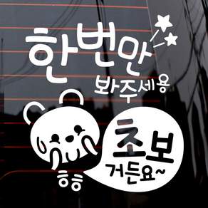 제제데코 자동차 스티커 한 번 봐주 초보곰