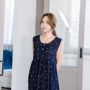 디에스도씨 여성용 냉감 네이쳐마 민소매 잠옷 원피스