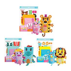 소근육 놀이왕! 입이 쩍 봉투로 만들기 3권세트 : 호랑이 토끼 + 티라노사우루스 트리케라톱스 + 사자 생쥐