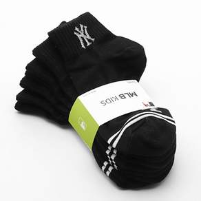 뉴욕양키스 MLB 아동용 앞코이선로고 단목 양말 5켤레 세트