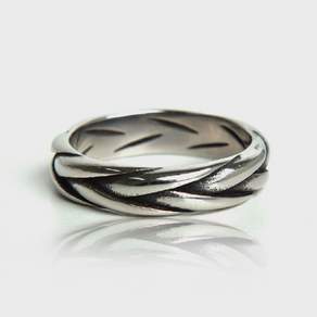 스칼렛또블랙 남성용 steel Daily rope twisted Ring BAT402