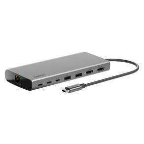 벨킨 Connect 범용 USB C 8 in 1 듀얼 디스플레이 코어 허브 INC015bt
