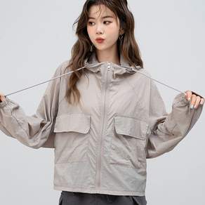 엘쏘 뮤즈 사각 포켓 스트링 후드 바람막이 야상 집업
