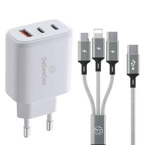 디지지 GaN 65W 3포트 PD PPS 초고속 충전기 + 3in1 PD 고속 멀티 케이블 200cm 세트
