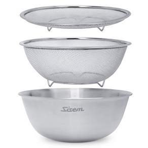 시샘 스텐 믹싱볼 채반 3종 세트 22cm