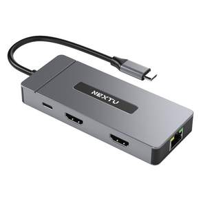 넥스트유 7in1 듀얼 HDMI C타입 USB 멀티허브 NEXTU-2371TCH-DUAL