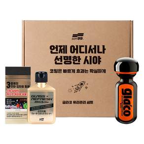 소프트99 유리관리 고성능 유막제거제 G73 + 발수코팅제 G19 2종 세트