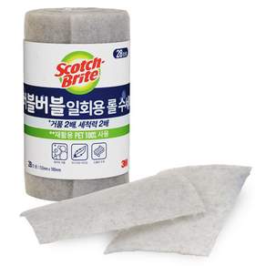 스카치브라이트 3M 버블버블 일회용 롤 수세미