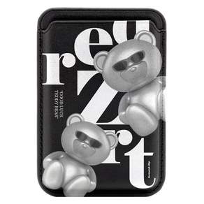 머큐리 Sunglasses Bear 맥세이프 가죽 카드 지갑