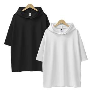 엠씨티 남녀공용 엠보 5부 후드 반팔티 2p 세트 H-130