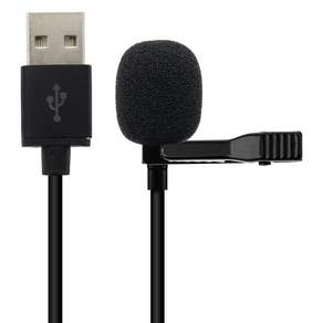 컴스 USB 핀마이크 클립형 소형 마이크 1.5m