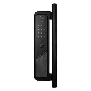 게이트맨 지문인식 GM-1000L + IoT 푸시풀 디지털도어락 + 보강판 + 설치부자재 세트 블랙