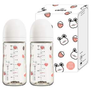 유비맘 유아용 토끼 에디션 노꼭지 젖병 트윈팩