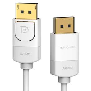 아트뮤 VESA 인증 DP to DP 1.4 8K DisplayPort 케이블 버튼 화이트 2m 1개
