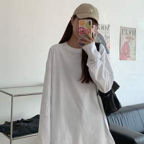 라라온 여성용 데일리 루즈핏 베이직 긴팔 기본 티셔츠 TSP2954