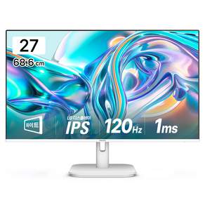 필립스 FHD 120Hz 4면 보더리스 스피커 무결점 모니터 화이트