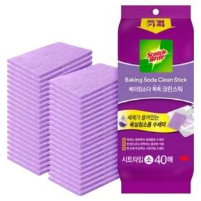 스카치브라이트 베이킹소다 톡톡 크린스틱 시트타입 본품 보라색 40p, 1개