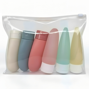 벨리안 여행용 샴푸 바디워시 공병 60ml x 6종 + 파우치 20 x 13 x 6 cm 세트