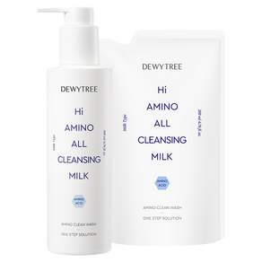 듀이트리 하이 아미노 올 클렌징 밀크 본품 200ml + 리필 200ml 세트, 400ml, 1개
