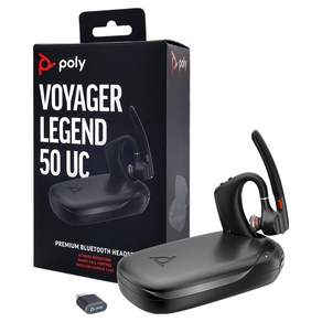 POLY 플랜트로닉스 보이저 레전드 50UC 무선 모노 블루투스 이어폰 + 도킹케이스 + 동글 세트 Poly Voyager Legend 50 UC 블랙 30시간