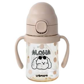 유비맘 유아용 PPSU 원터치 빨대컵 알로하몽이