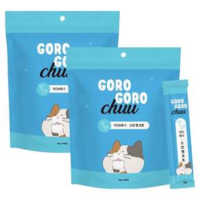 gorogoro 고양이 츄 치킨 튜나 스킨 앤 코트 짜먹는 간식 30p