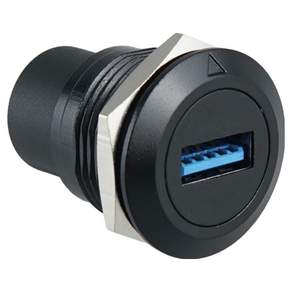 컴스 너트 체결형 원형 벌크헤드 USB 3.0 패널 마운트 연장 포트