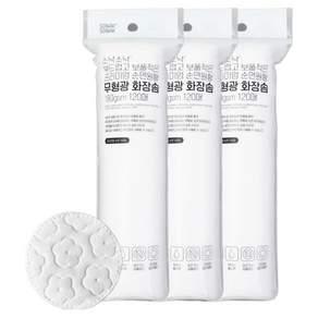 소낙소낙 부드럽고 보풀적은 프리미엄 순면원형 무형광 화장솜 180gsm