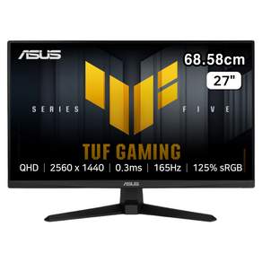 에이수스 QHD Fast IPS 165Hz 0.3ms 300cd sRGB 120 DCI P3 90 TUF 게이밍 모니터