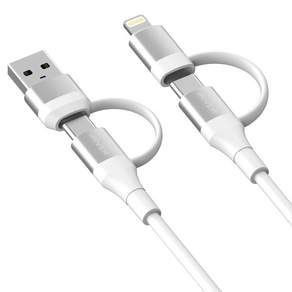 아이리버 C타입/USB A-C타입/라이트닝8핀 4in1 멀티 60W PD 고속충전 케이블 ISD-CL150CA