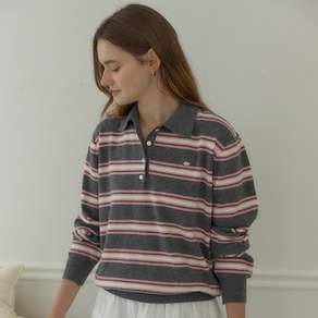 아워호프 여성용 Multi Stripe Collar Knit