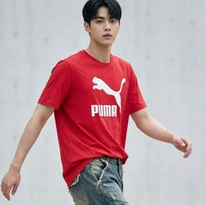 푸마 남성용 클래식 로고 티셔츠