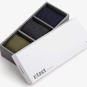 삭스타즈 남성용 Etzel Cotton Heather Rib Socks 3켤레 ETG037