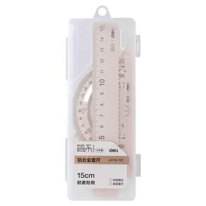 델리 삼각자 2종 + 각도기 + 자 15cm 세트