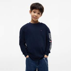 타미힐피거 키즈 슬리브 로고 그래픽 티셔츠