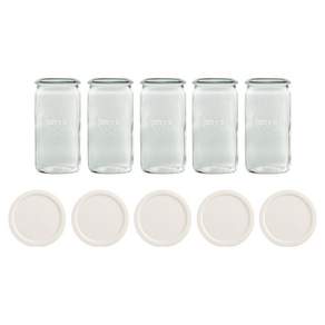 WECK 실린더975 유리병 340ml + 실리콘뚜껑 코코밀크 세트