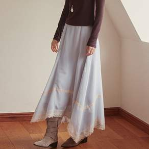 오앨 LACE TRIM ASYMMETRIC SKIRT