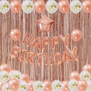 코멧 핑크 생일풍선 가랜더 세트