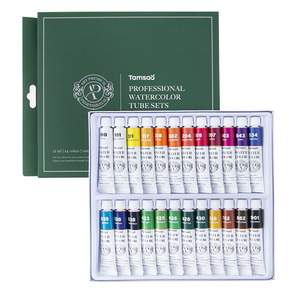 탐사 전문가용 수채화 물감 튜브 12ml x 24종 세트