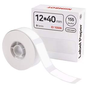 님봇 라벨프린터 D시리즈 H1S 공용라벨지 화이트 12 x 40 mm