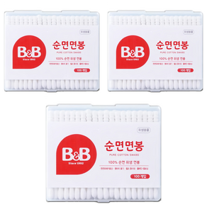 비앤비 순면 유아면봉 사각