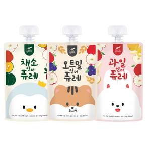 리틀스푼 과일 인더 퓨레 100g + 채소 인더 퓨레 100g + 오트밀 인더 퓨레 100g 세트