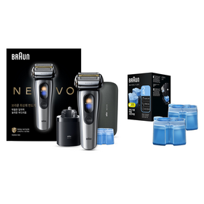 BRAUN 시리즈 NEVO 전기면도기 + 세정액 3p 세트