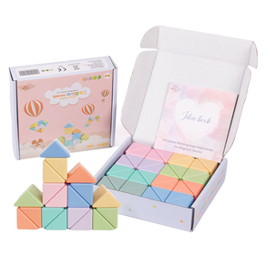 벨베이비 유아용 매직 큐브 세모 자석 블럭 32p, 레인보우, 1개 - 자석블록