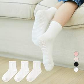 베이스알파에센셜 아동용 키즈카페 미끄럼방지 양말 3켤레 세트