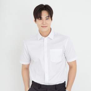 캐럿 남성용 레귤러핏 반팔 드레스 와이셔츠