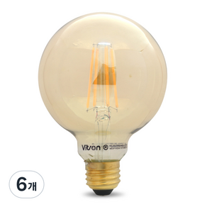 비츠온 LED 에디슨 전구 G95 6W