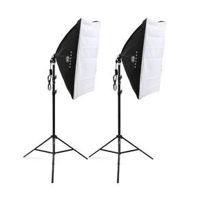 대한 제품 사진 촬영 스튜디오 지속광 LED 50W 조명 전구 + 1구 헤드 소프트박스 + 슈퍼 스탠드 삼각대 세트