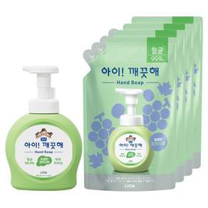 아이깨끗해 향균 폼 핸드솝 청포도향 용기 490ml + 리필 450ml 4p